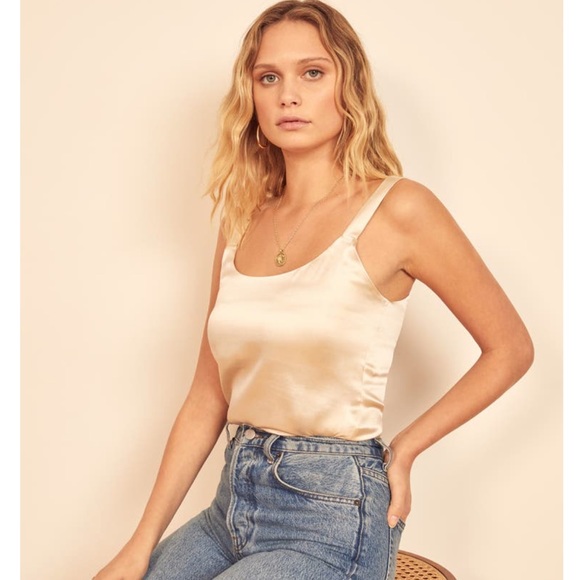 Reformation Tops - Reformation Casa silk top ivory